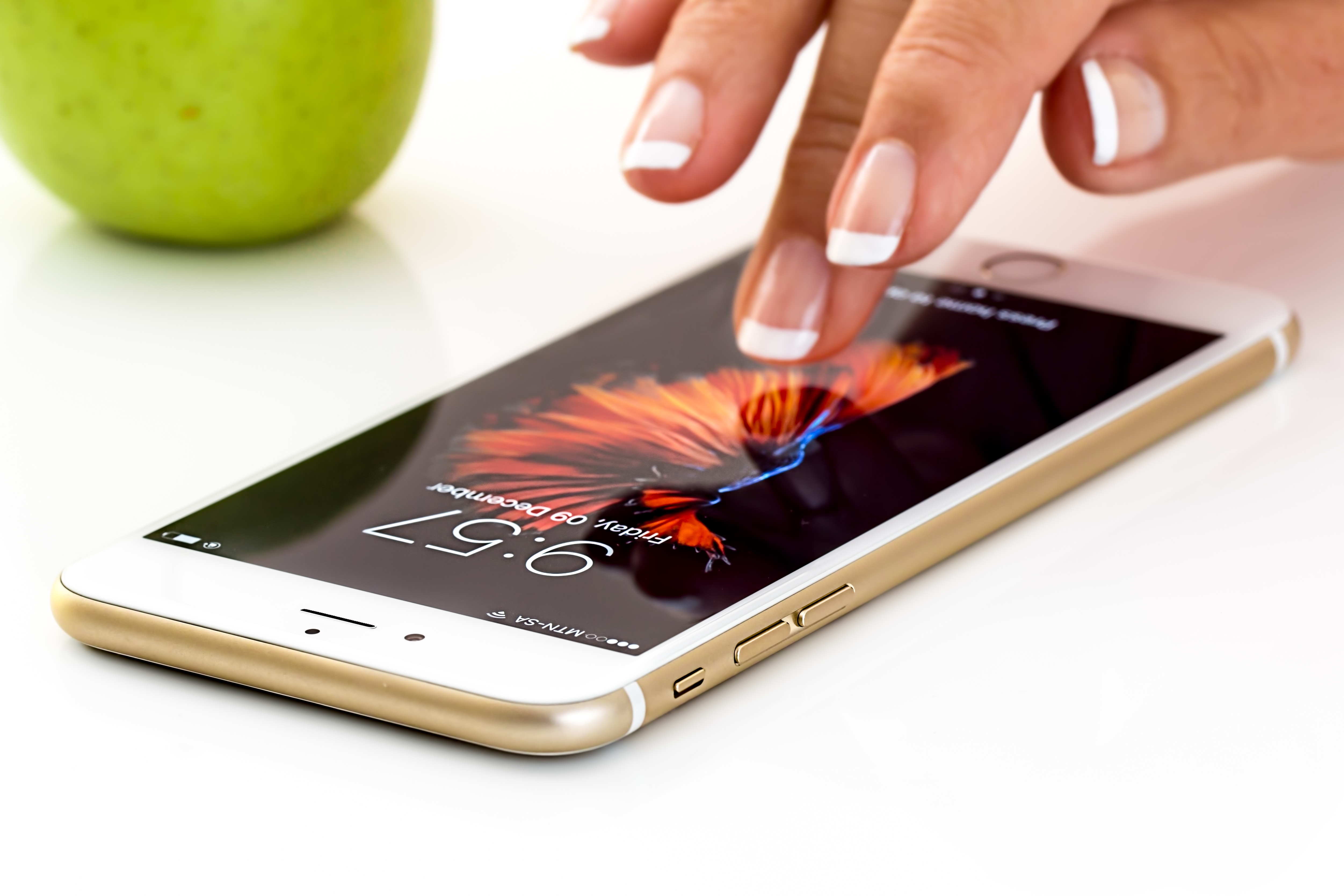 A hand holding a smartphone