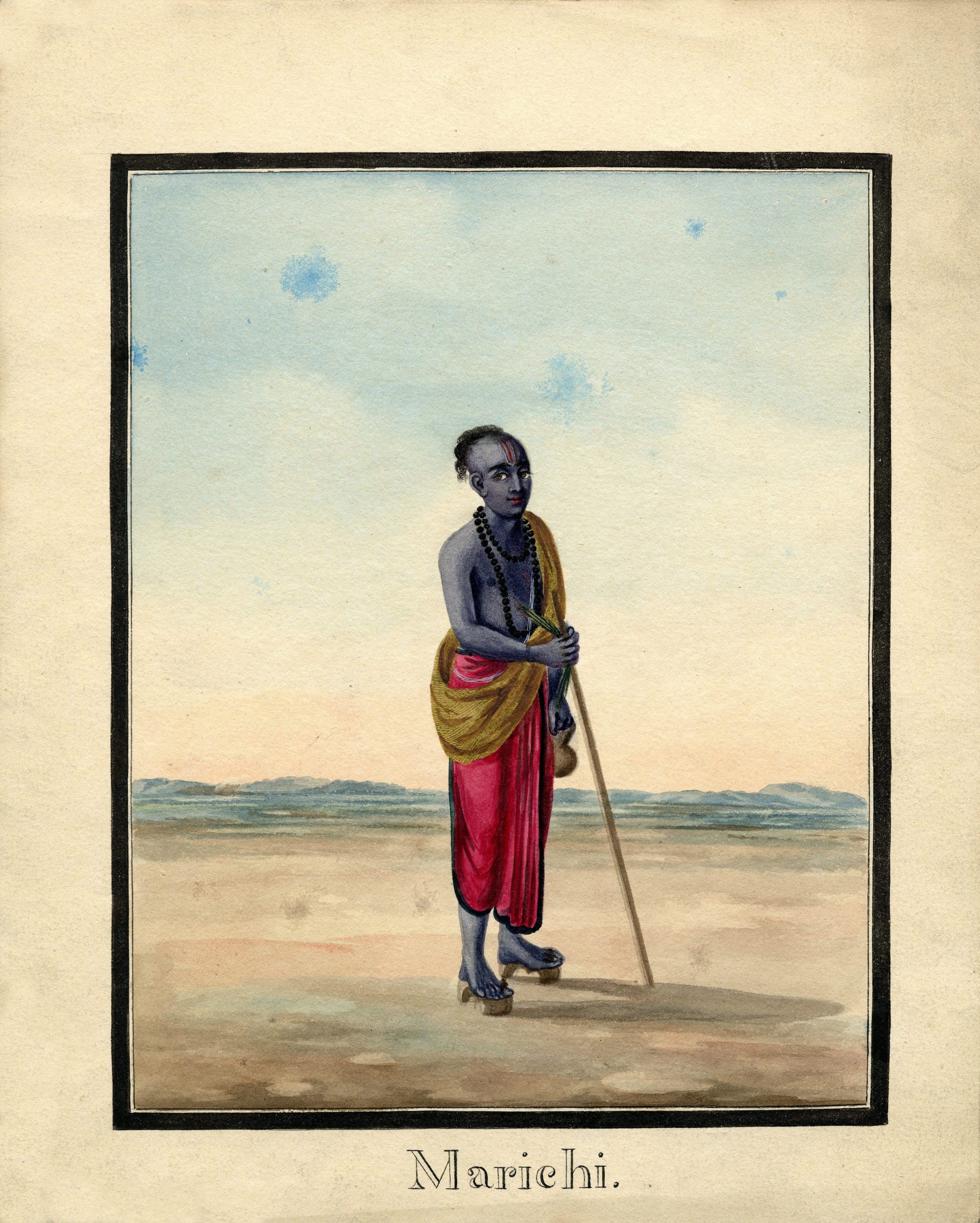 A 19th-century British Museum watercolor depicting Marichi, a rishi and son of Brahma in Hindu tradition