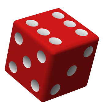 A single red die